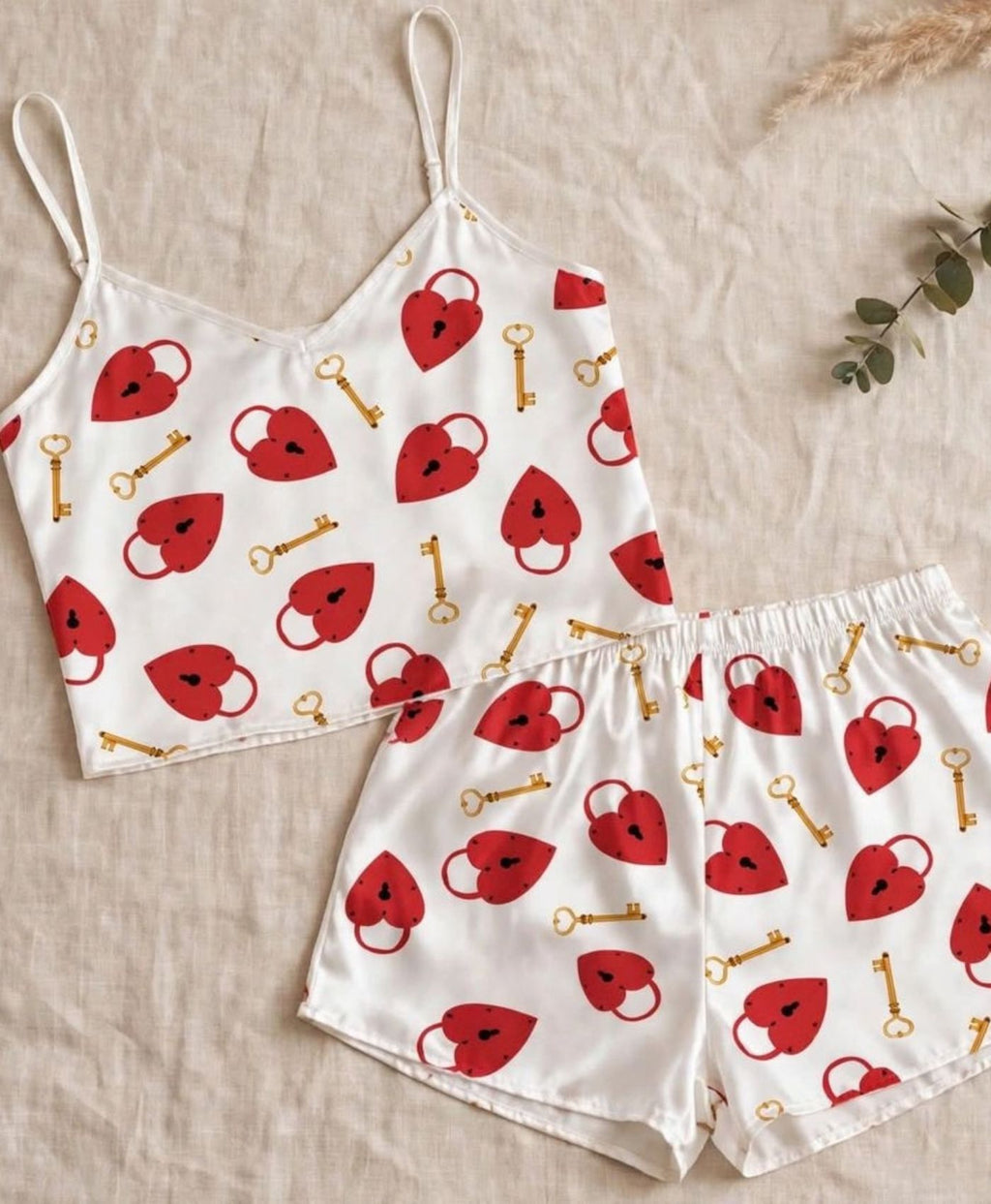 Key Heart Tanktop Set with Shorts