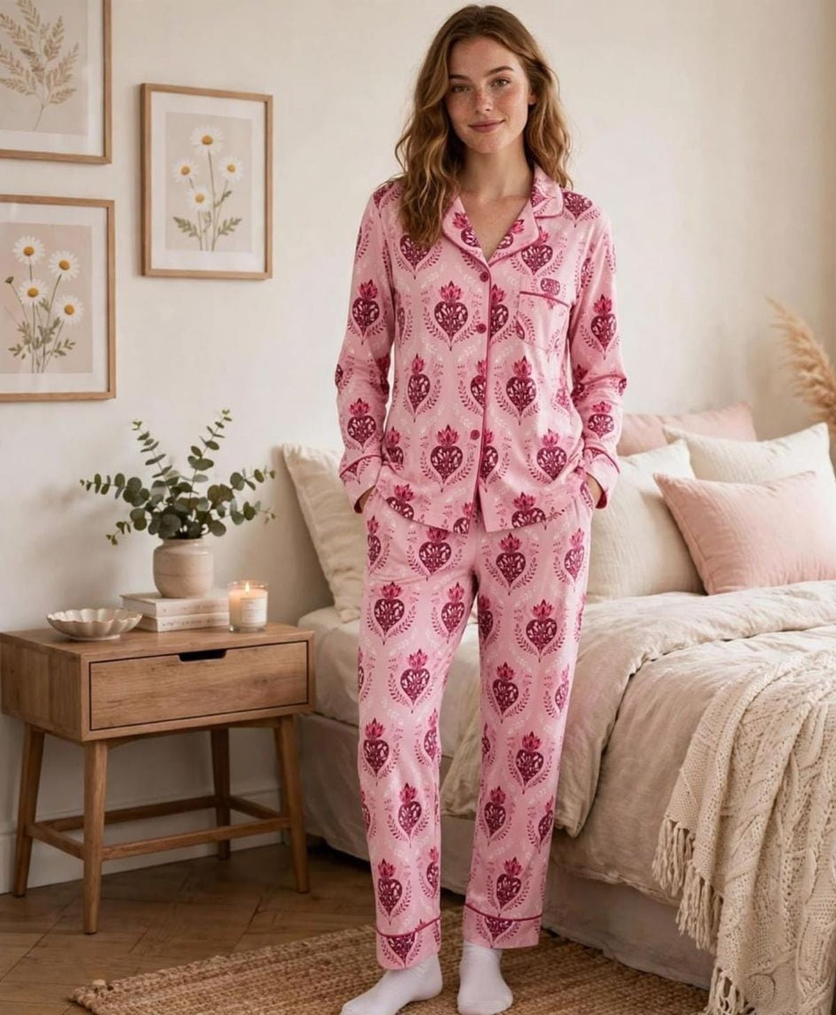 Pink Pomegranates Pajama Set