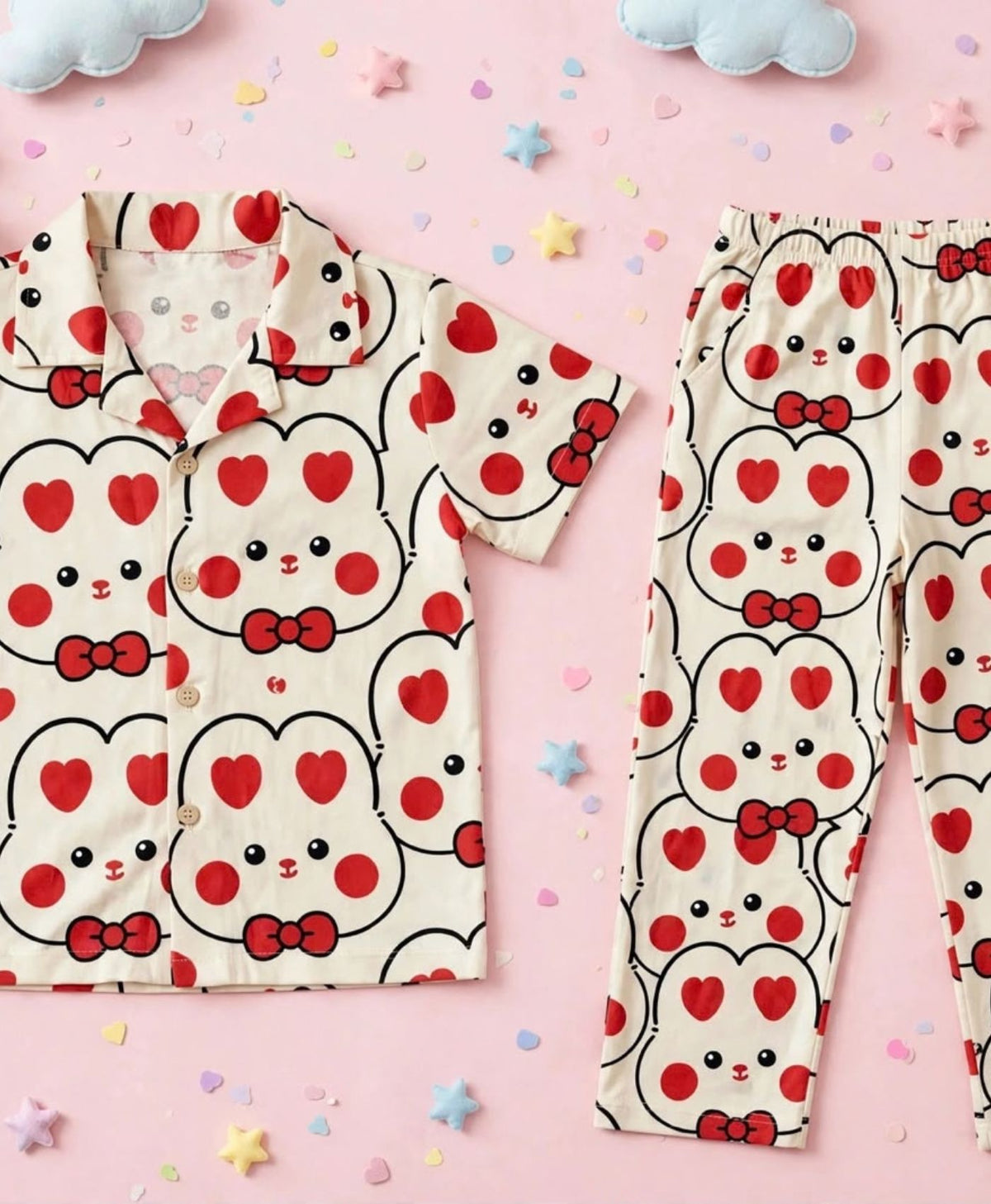 Red Teddy Children's Pajama Set
