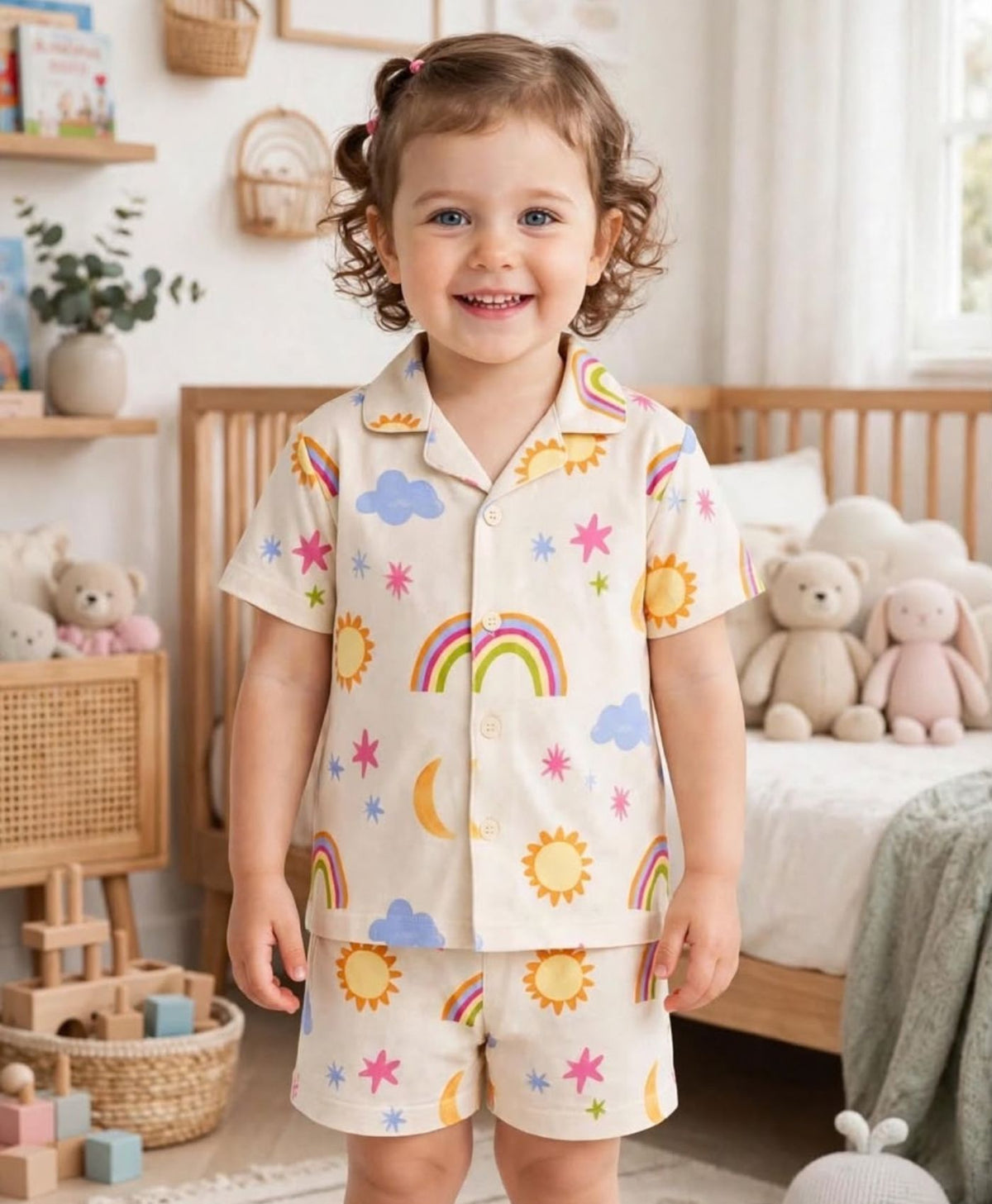 Sunny Rainbow Children's Pajama Set