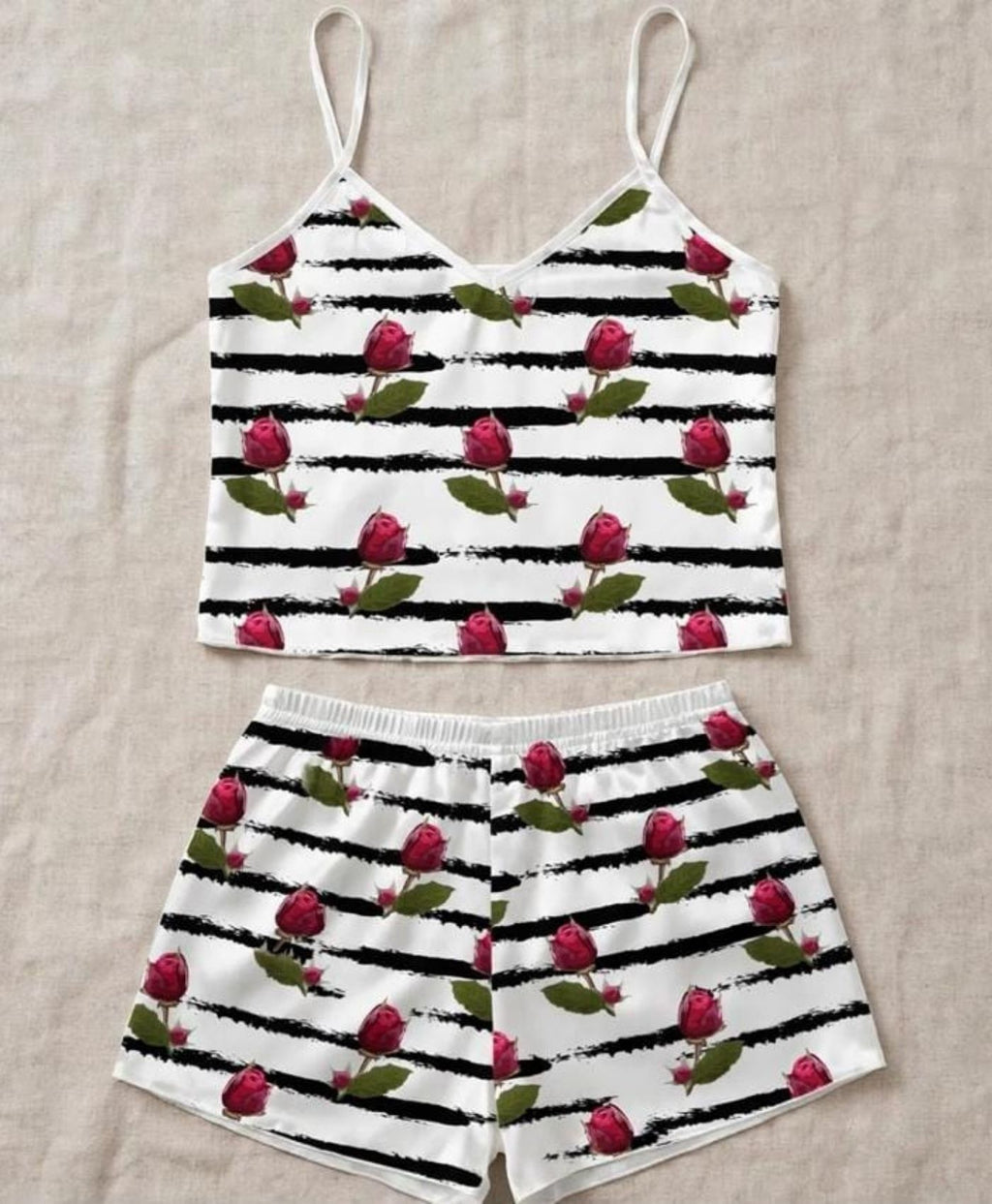 Zebra Tulips Tanktop Set With Shorts