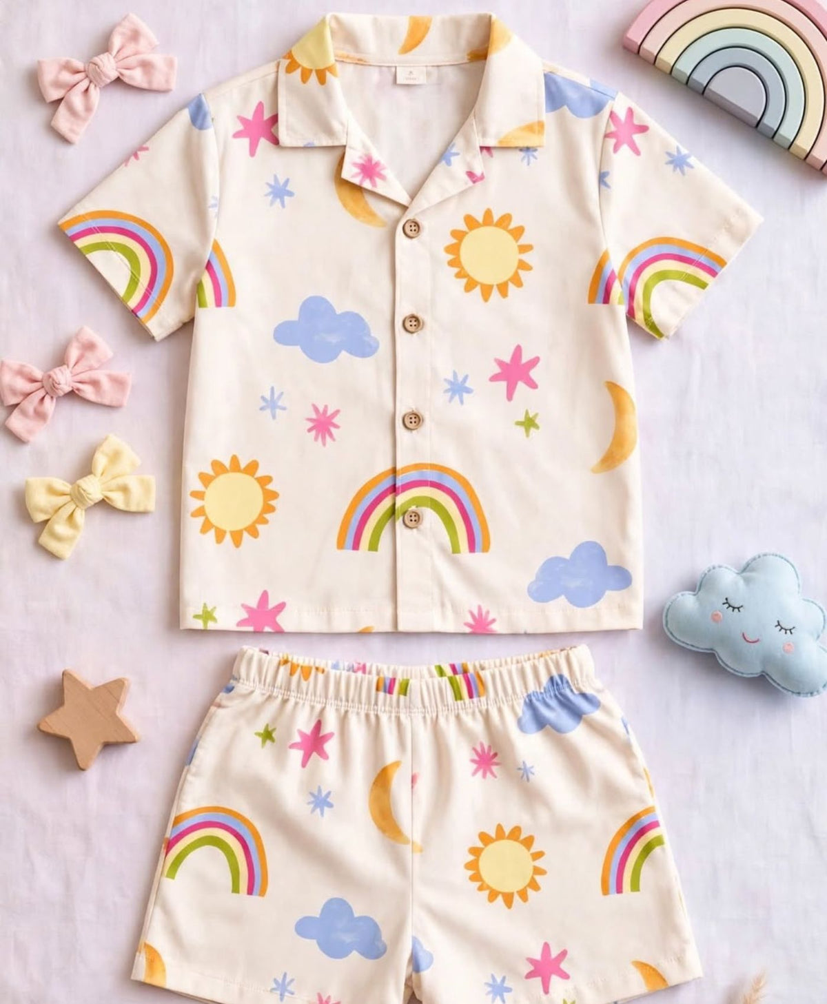 Sunny Rainbow Children's Pajama Set