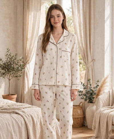 Floral Ivory Pajama Set