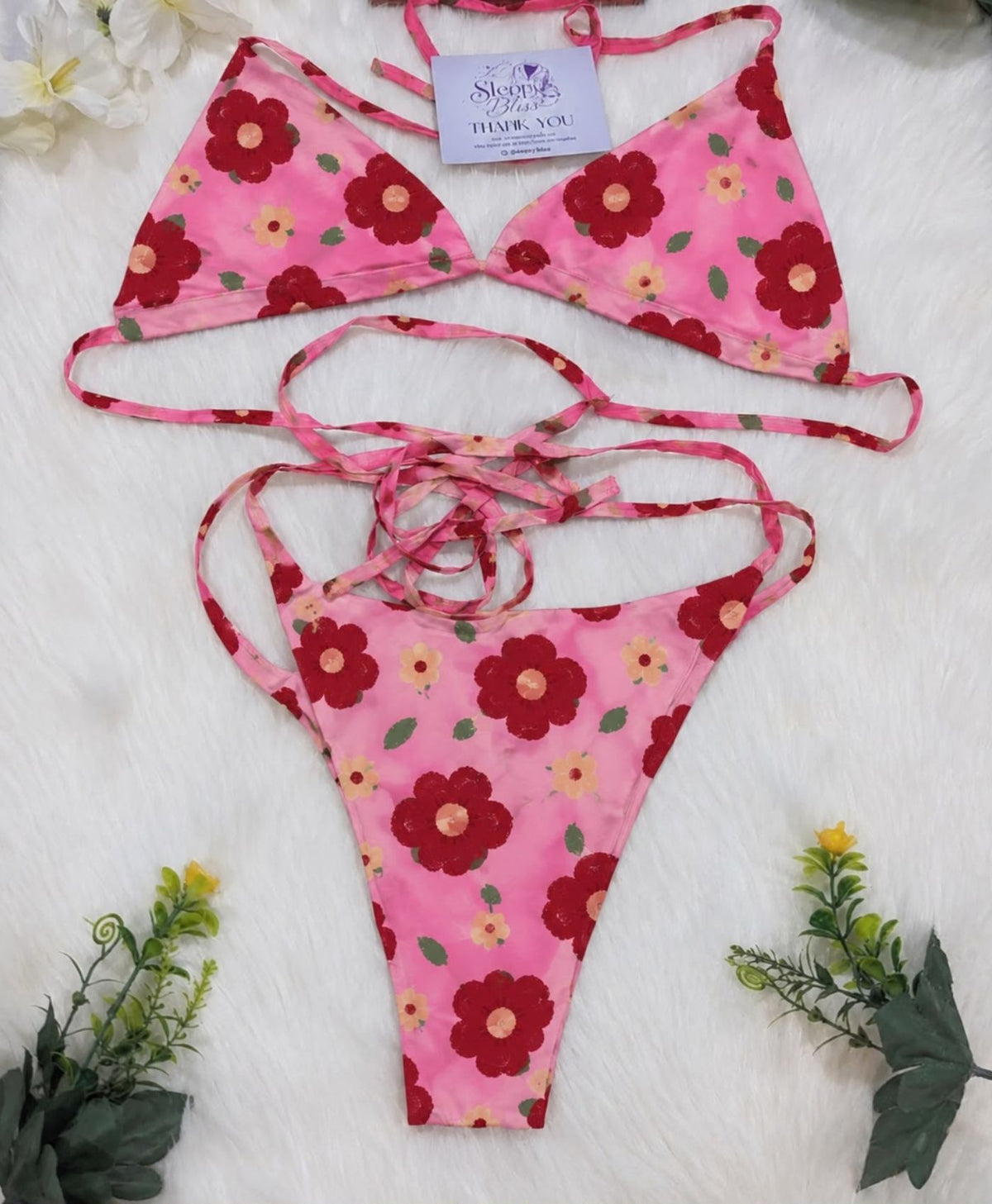 Pink Poppy Bra Set