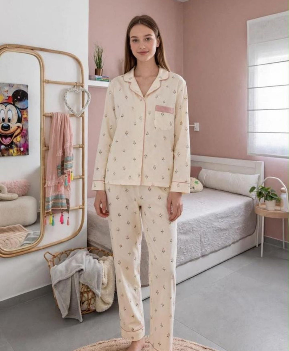 Ivory Lilac Pajama Set