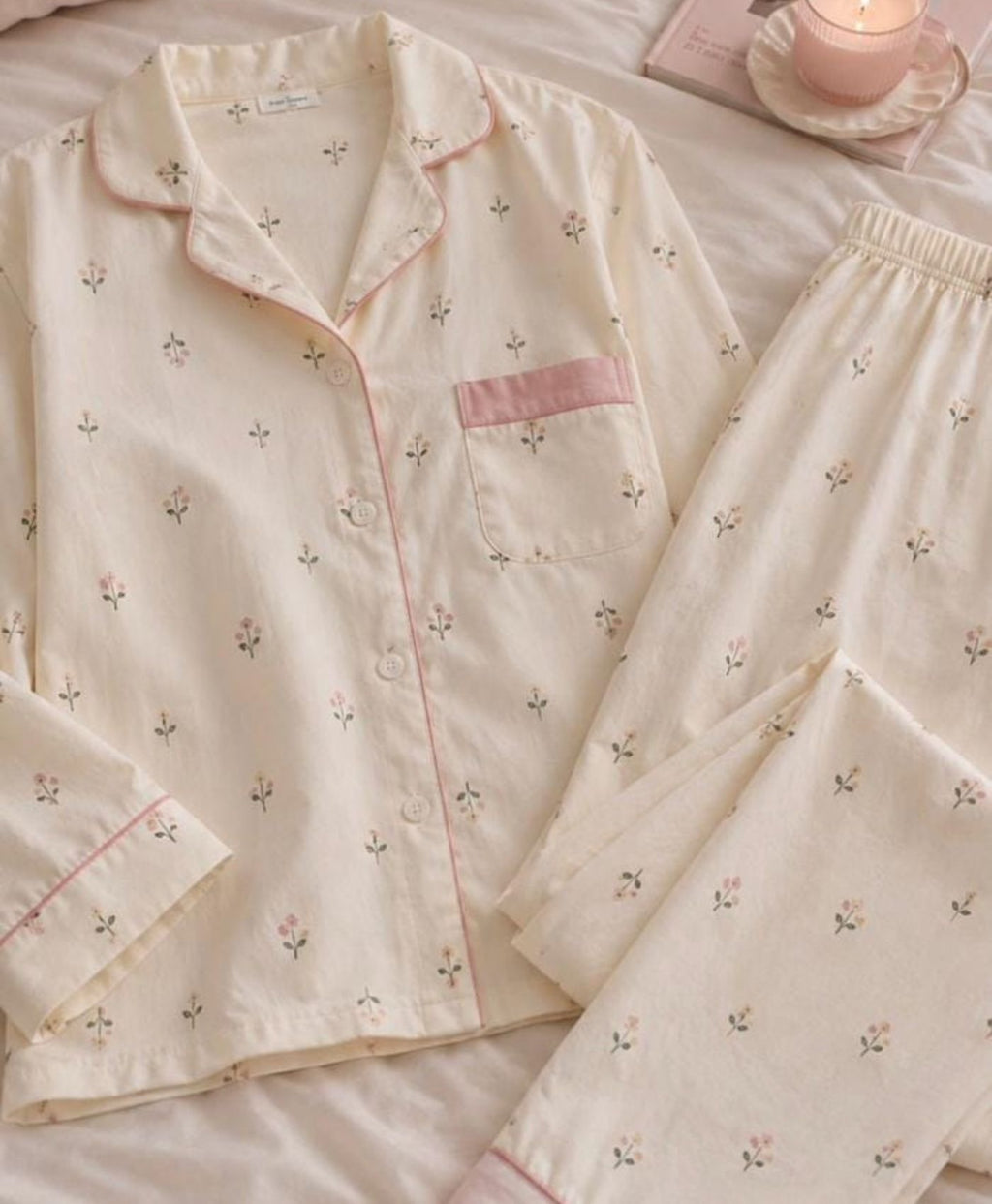 Ivory Lilac Pajama Set