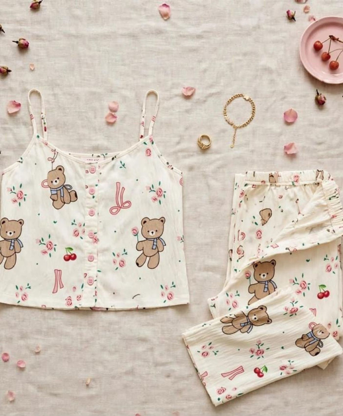 Bears & Ribbons Tanktop Set With Pajamas