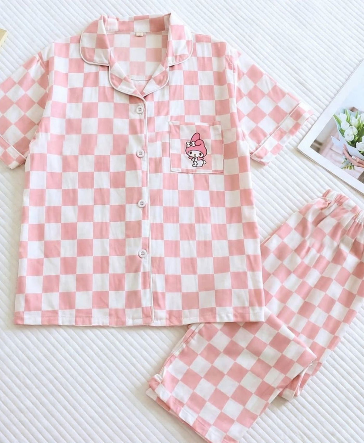Pink Checkmate Pajama Set