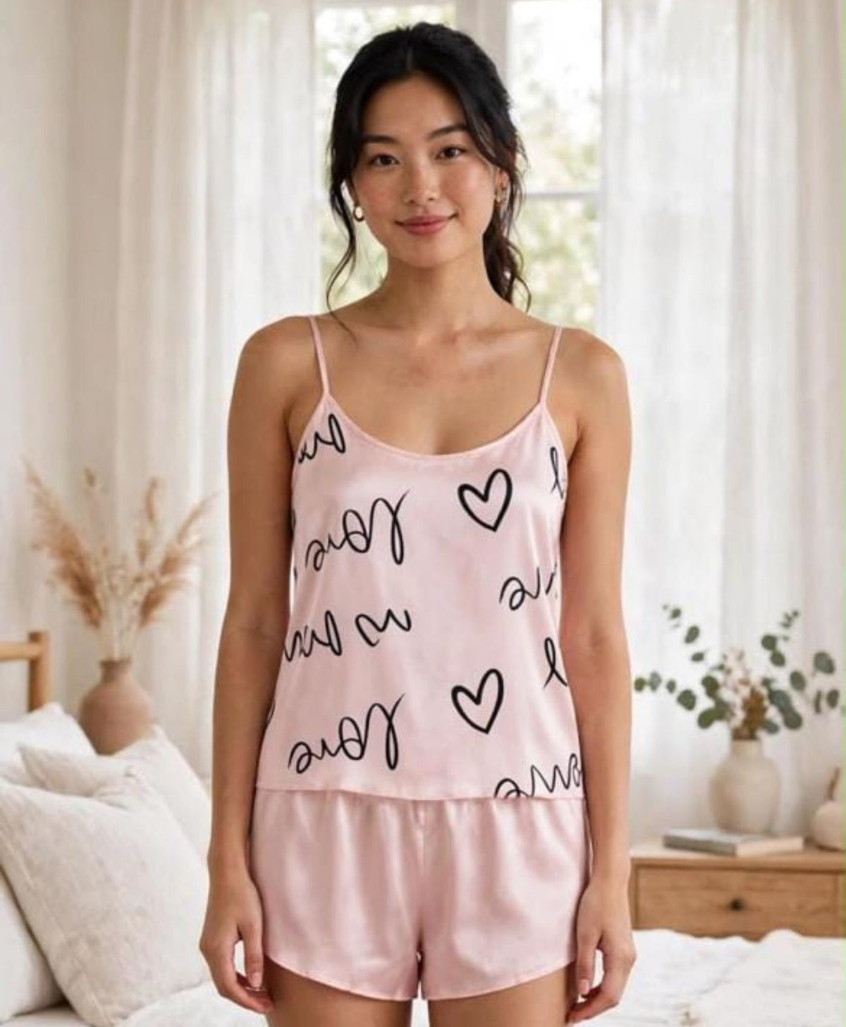 Blush Pink Tanktop Set With Shorts