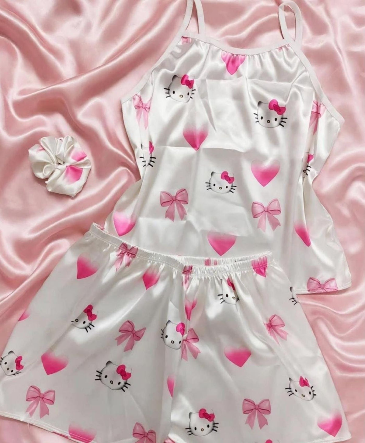 Bow Kitty Tanktop Set With Shorts