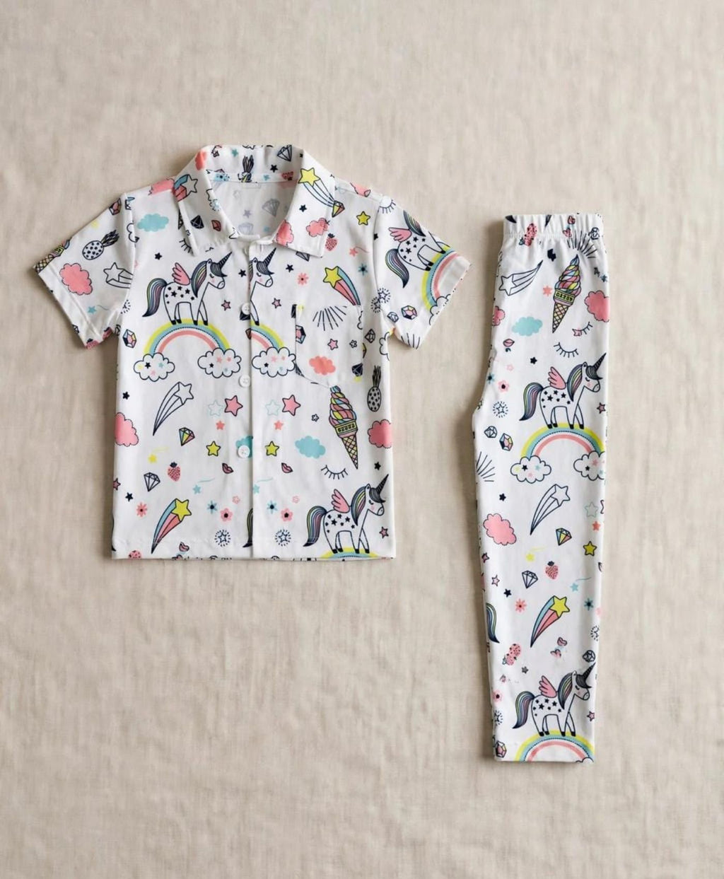 Unicorn & Rainbow Children's Pajama Set