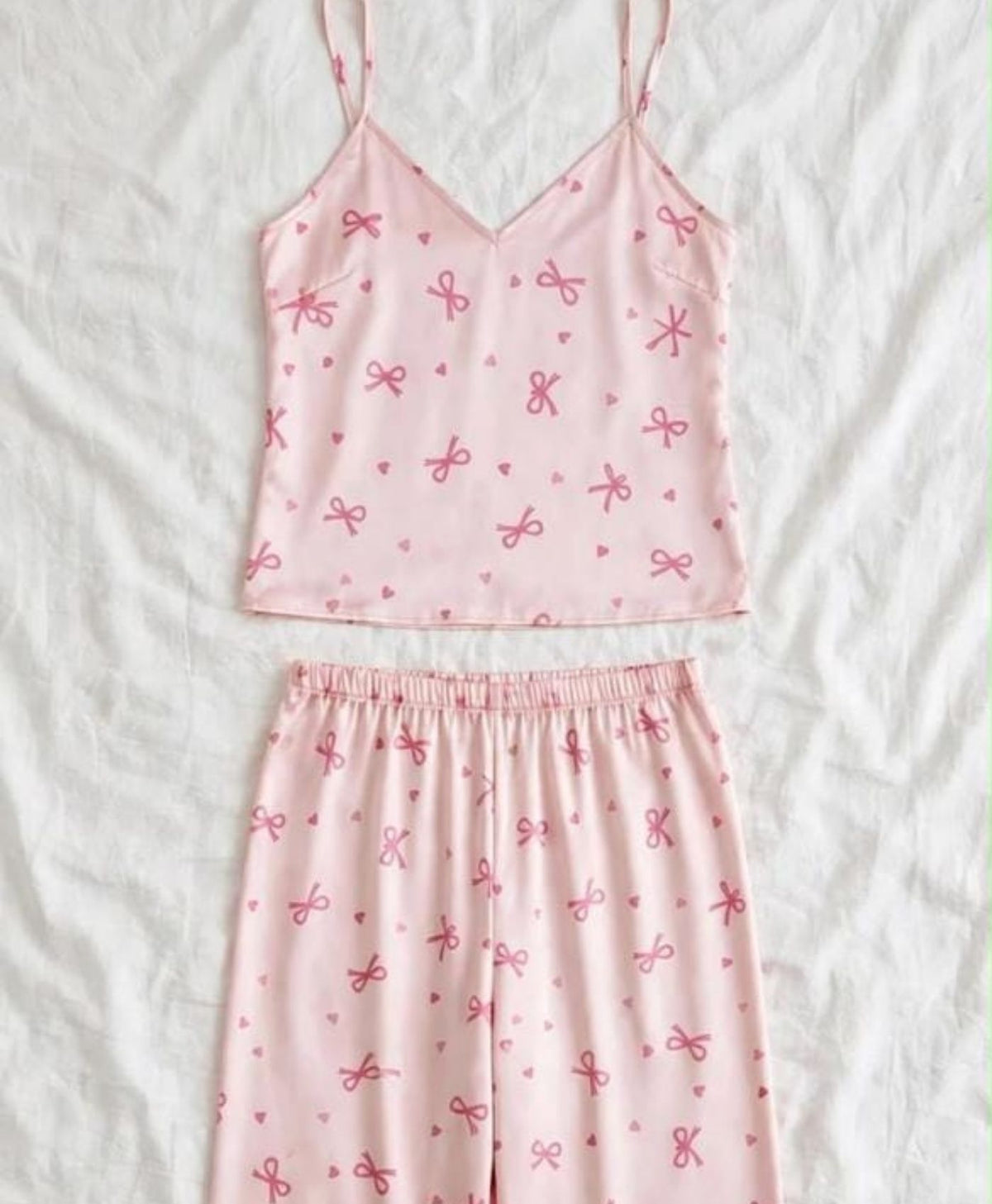Pink Bow Tanktop Set With Pajamas