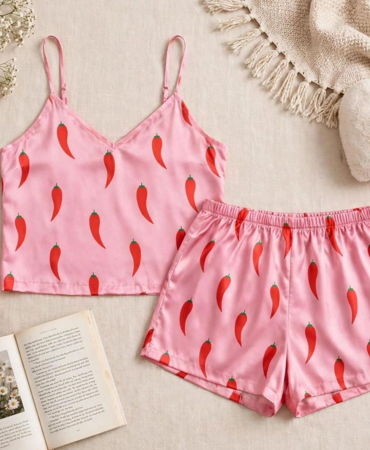 Pink Chillies Tanktop Set With Shorts