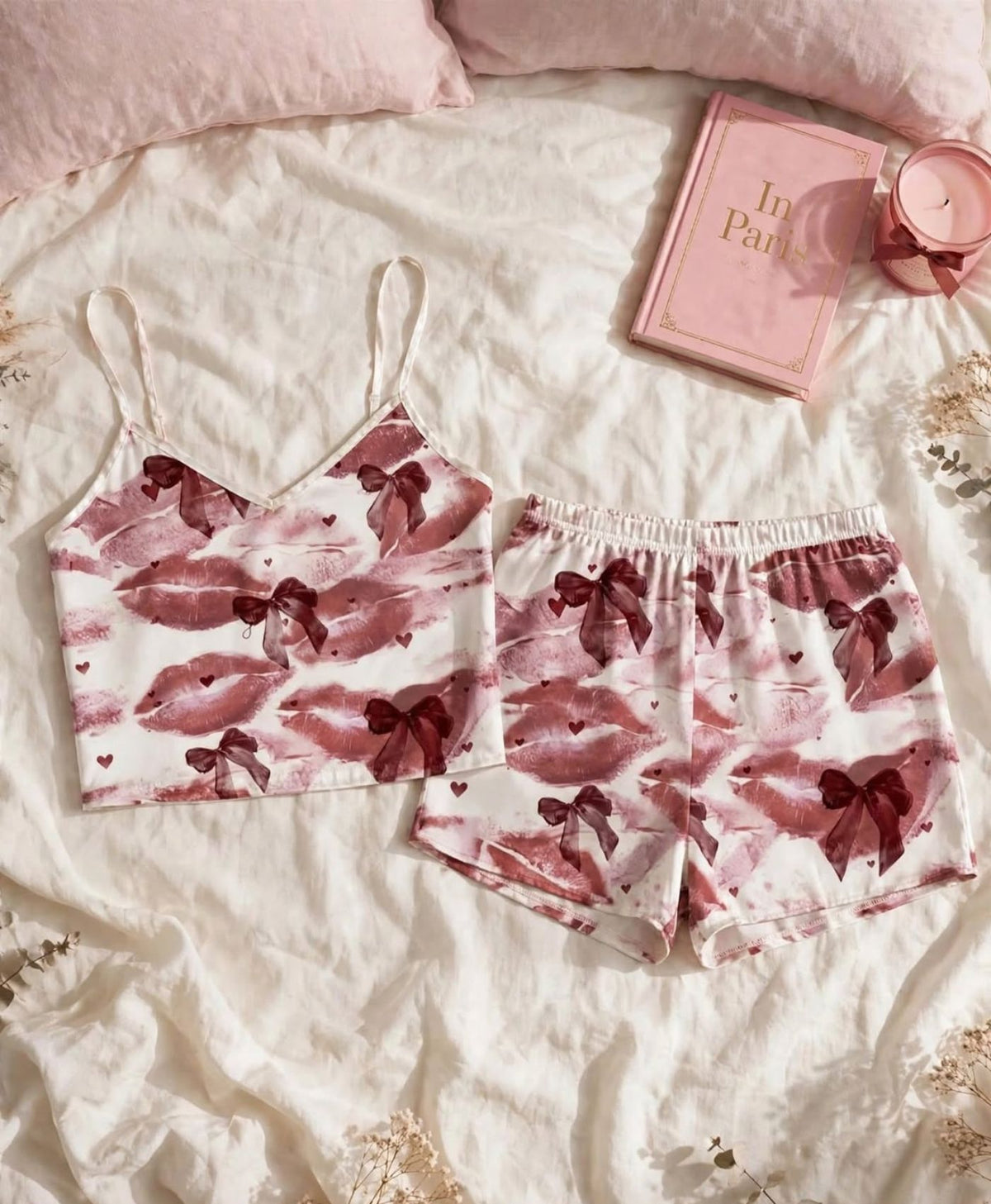 Love Bows Tanktop Set With Shorts