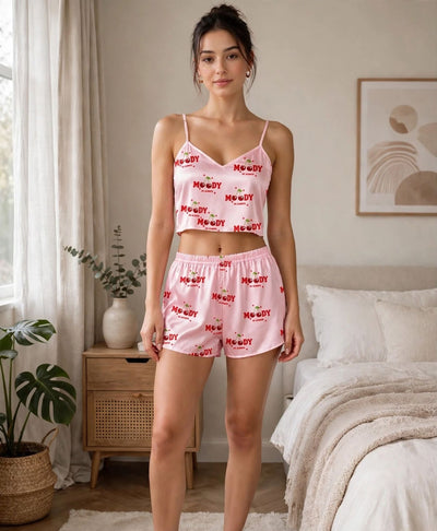 Moody Cherry Tanktop Set with Shorts