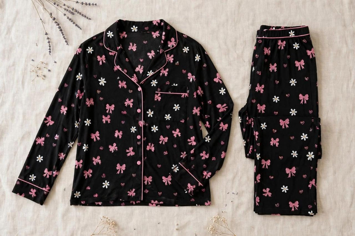 Black & Pink Pajama Set