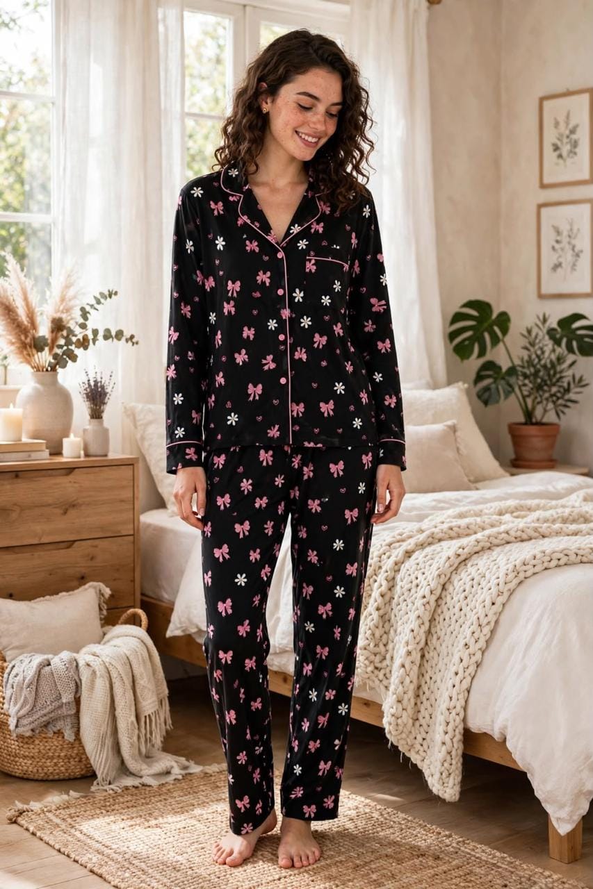 Black & Pink Pajama Set