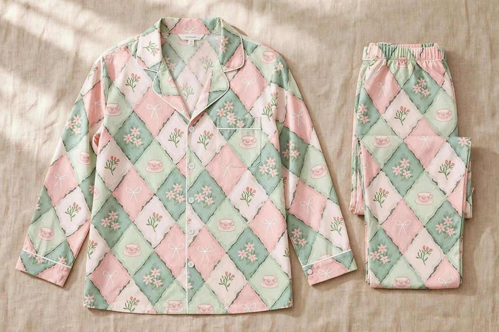 Multi Diamond Pajama Set