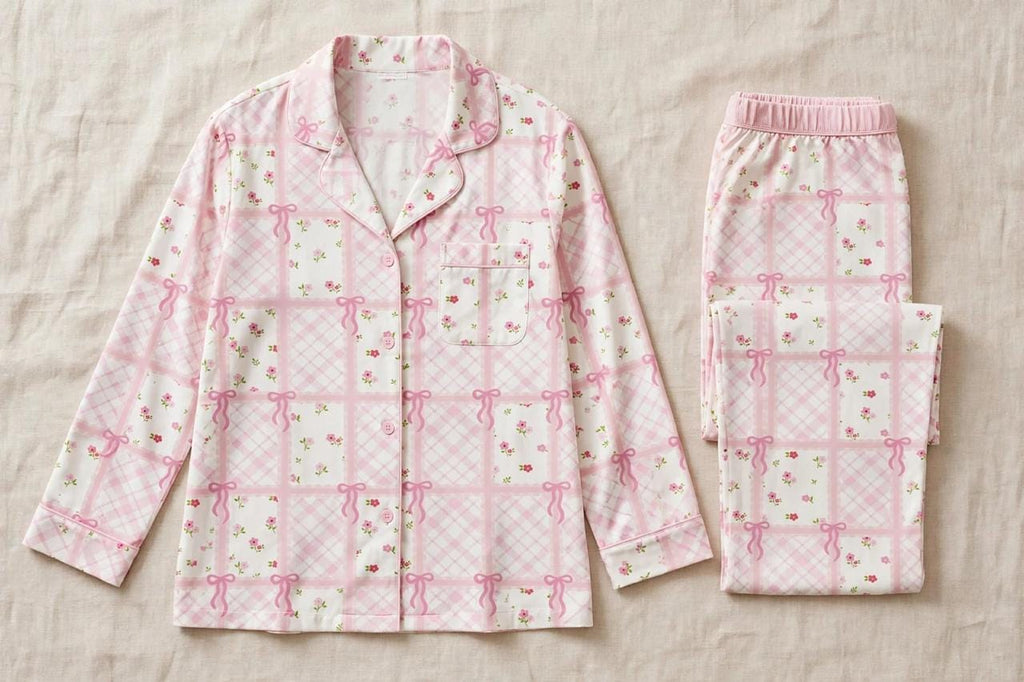 Pink Ribbon Selvedge Pajama Set