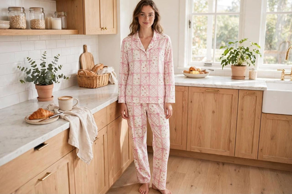Pink Ribbon Selvedge Pajama Set