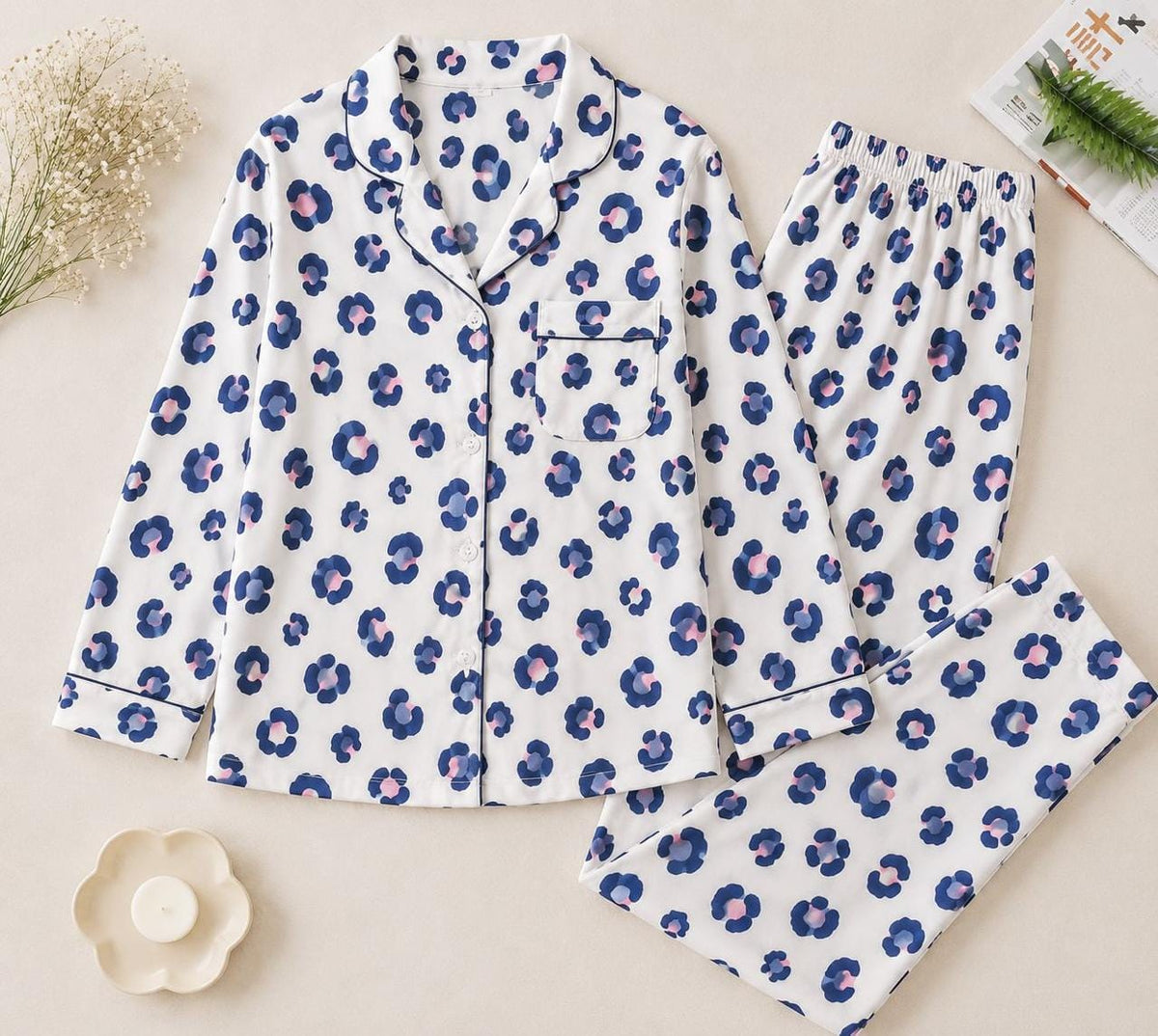 Blue Multi Pajama Set