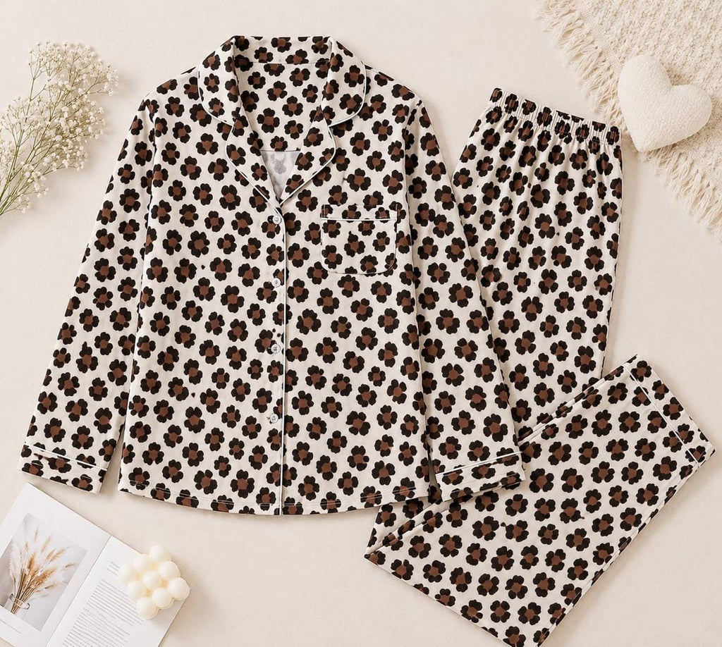 Brown Multi Pajama Set