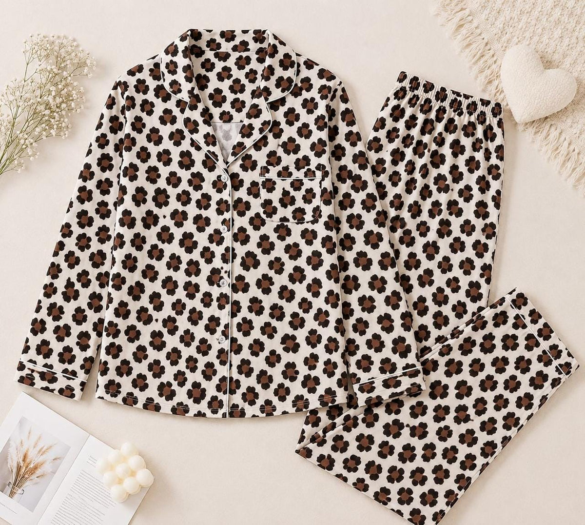 Brown Multi Pajama Set