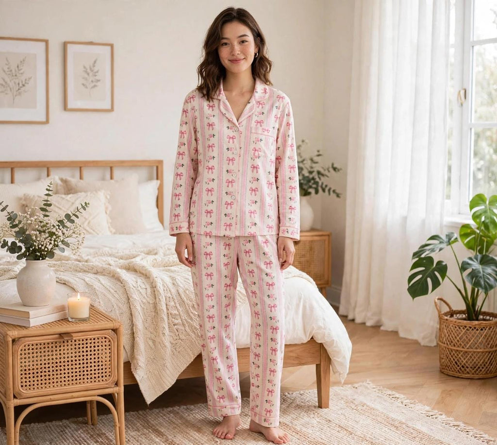 Pink Multi Ribbons Pajama Set