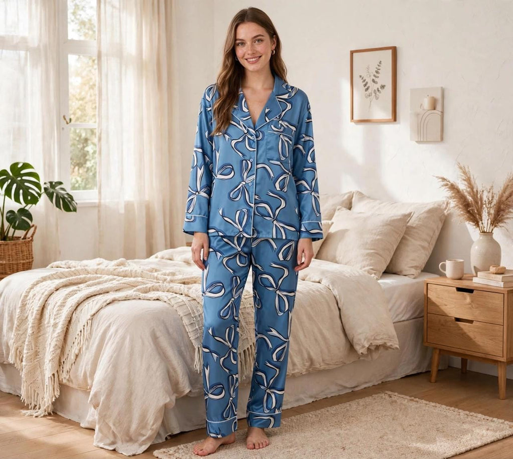Blue Ribbons Pajama Set