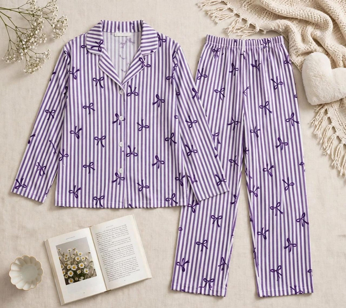 Lilac Ribbons Pajama Set
