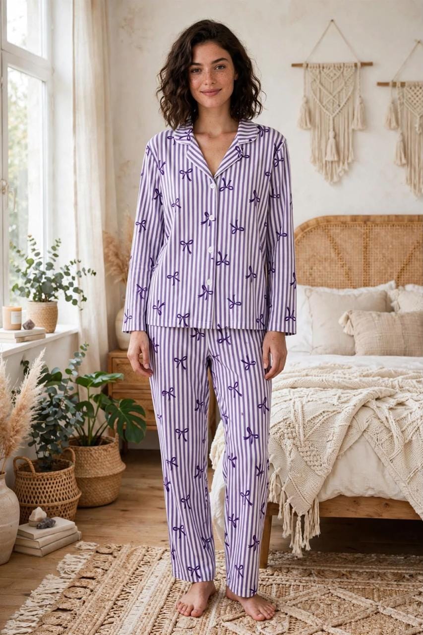 Lilac Ribbons Pajama Set